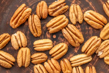 Kabuklu ceviz, üst manzara, makro.