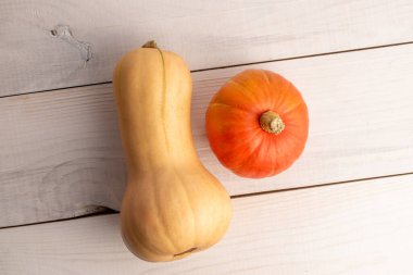 Olgun tatlı balkabakları, üst manzara, makro