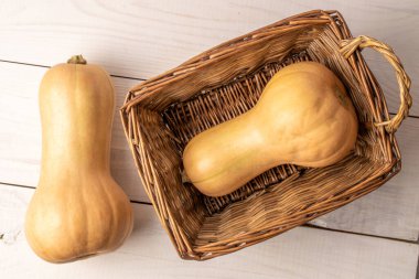 Olgun tatlı balkabakları, üst manzara, makro