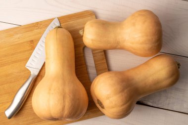 Olgun tatlı balkabakları, üst manzara, makro