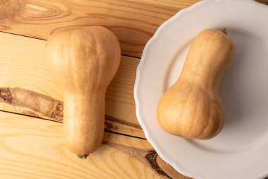 Olgun tatlı balkabakları, üst manzara, makro