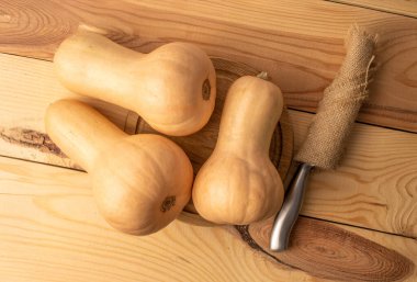 Olgun tatlı balkabakları, üst manzara, makro