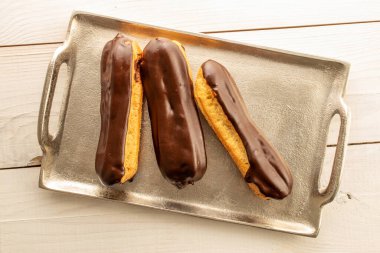 Çikolatalı, tatlı, ekkanlı üst manzara, makro.