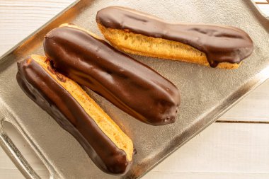 Çikolatalı, tatlı, ekkanlı üst manzara, makro.