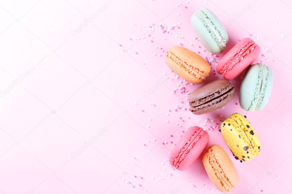 Colorful french macarons