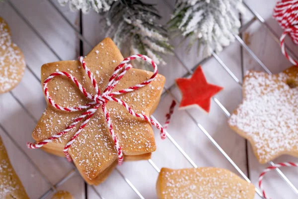 Christmas gingerbread shortbread cookies — Stock Photo, Image
