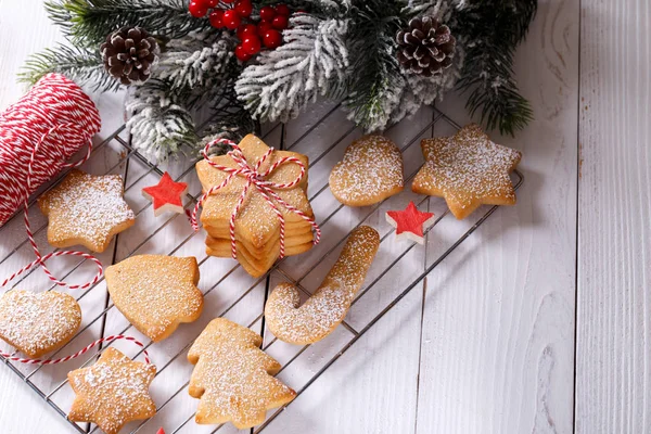 Christmas gingerbread shortbread cookies — Stock Photo, Image