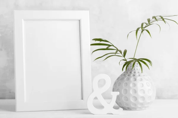 Frame mock up with flowers — Stock Photo, Image
