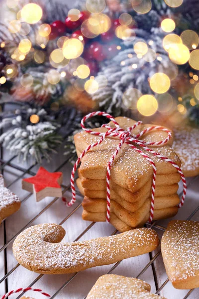 Home made Christmas shortbread cookies — Stock Photo, Image