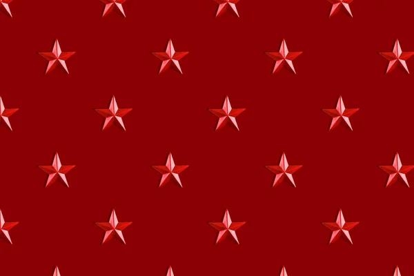 Red Star Seamless Pattern Christmas New Year Wrapping Paper — Stock Photo, Image