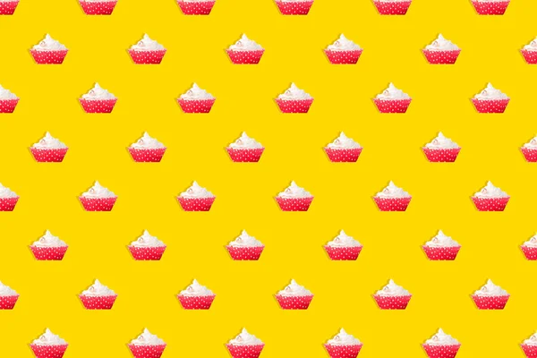 Seamless Pattern Cupcake Blue Background — Stock Photo, Image