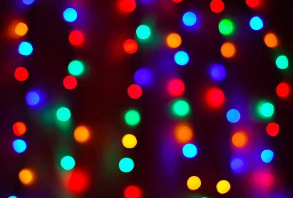 Defokussierte bunte abstrakte Lichter, Weihnachten Bokeh Hintergrund. — Stockfoto