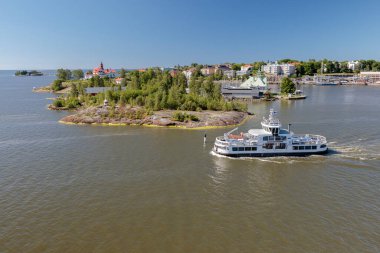 Helsinki, Uusimaa, Finlandiya, 20 Temmuz 2020, Silja Hattı feribotu limana demirlemiş, deniz, yaz, güneşli gün manzaralı