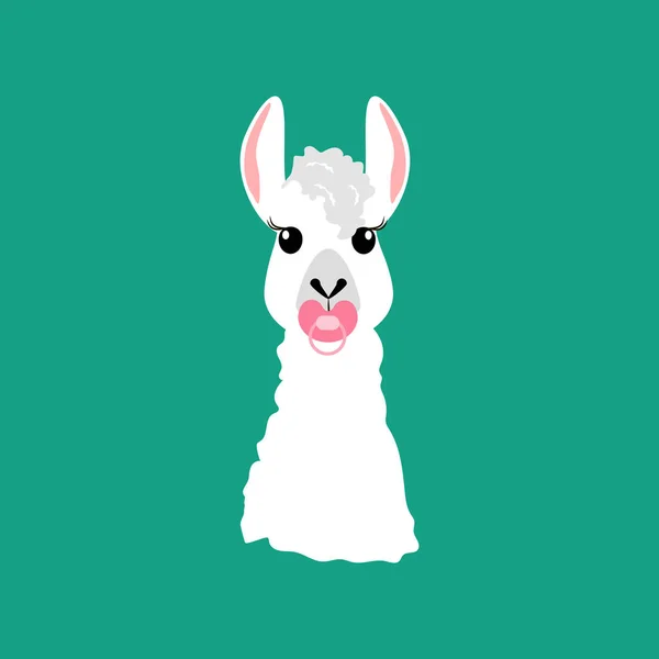 Llama Con Pezón Fondo Verde Ilustración Vectorial — Vector de stock