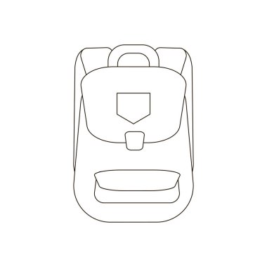 Sırt çantası illüstrasyon vektör beyaz arka plan üzerinde. Vektör çizim