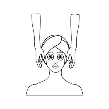 Beyaz arka plan üzerinde güzellik salonu tedavi. Vektör çizim