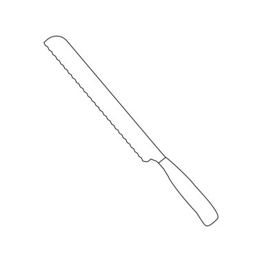 Ekmek bıçağı simgesi beyaz arka plan üzerinde. Vektör çizim