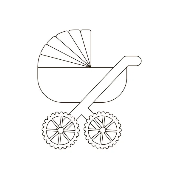 Illustratie Van Kinderwagen Witte Achtergrond Vectorillustratie — Stockvector