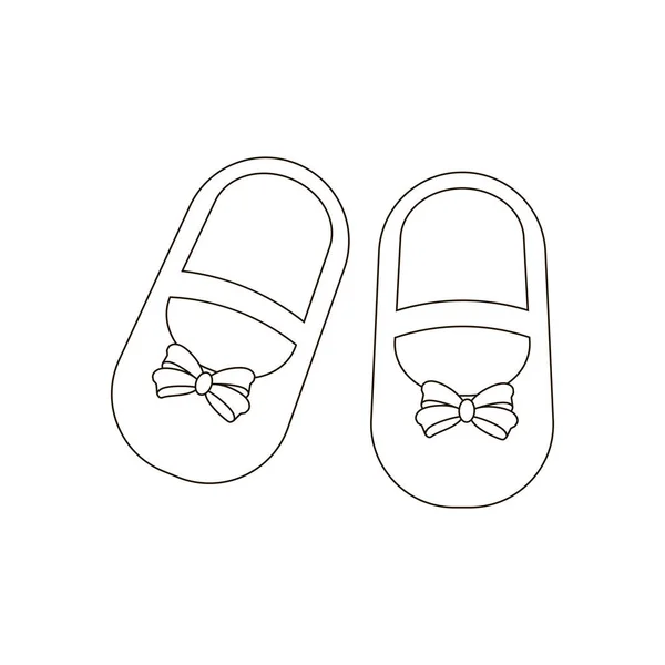 Zapatos Niña Fondo Blanco Ilustración Vectorial — Vector de stock