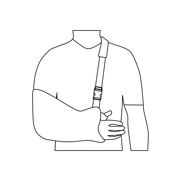Επίδεσμος Για Χέρι Στο Λευκό Φόντο Εικονογράφηση Διάνυσμα — Διανυσματικό Αρχείο