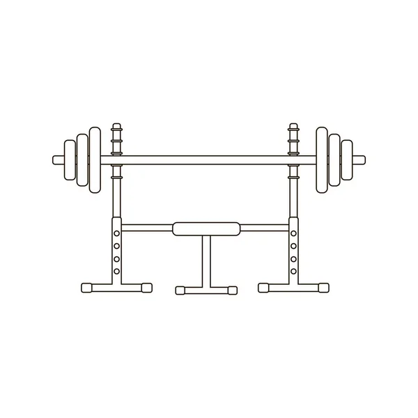 Barbell Een Stand Witte Achtergrond Vectorillustratie — Stockvector