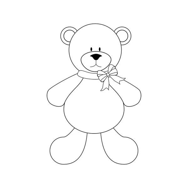 Urso Brinquedo Ilustração Fundo Branco Ilustração Vetorial — Vetor de Stock