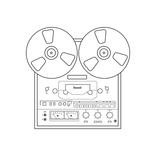 Magnétophone Sur Fond Blanc Illustration Vectorielle — Image vectorielle
