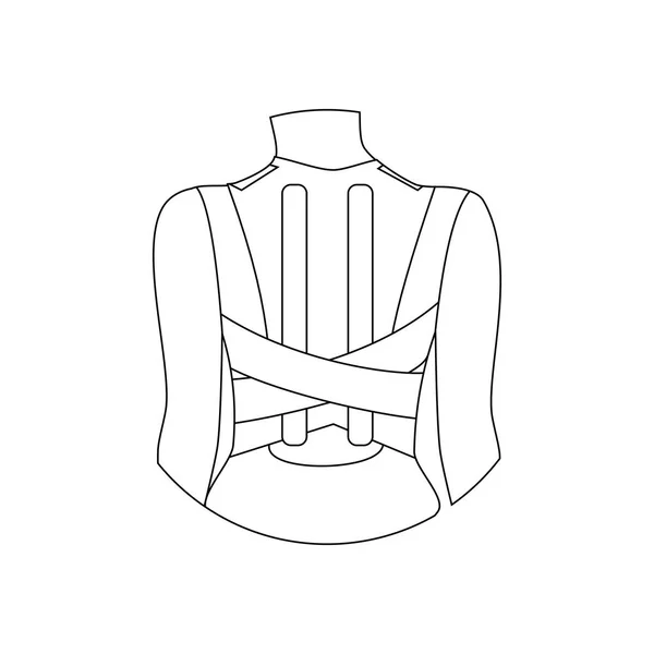 Corset Pour Correction Posture Sur Fond Blanc Illustration Vectorielle — Image vectorielle