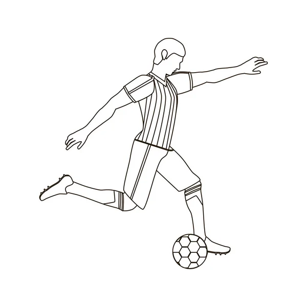 Jugador Fútbol Fondo Blanco Ilustración Vectorial — Archivo Imágenes Vectoriales