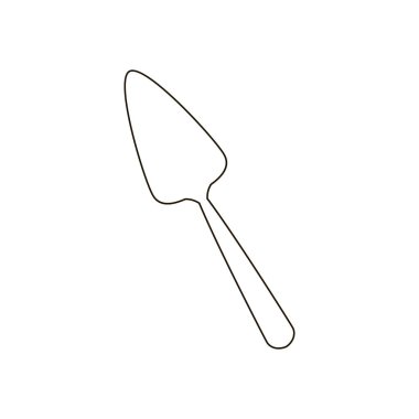 Beyaz arka planda, vektör çizim pasta servis spatula