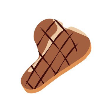 Beyaz arka plan, vektör çizim t-Bone biftek