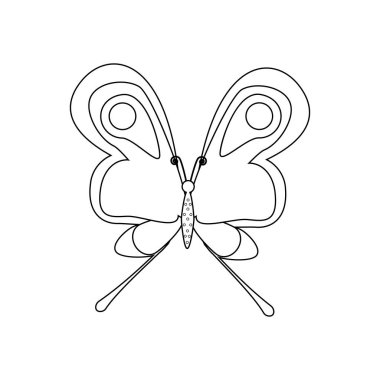 Kelebek boyama sayfaları beyaz arka plan üzerinde. Vektör çizim