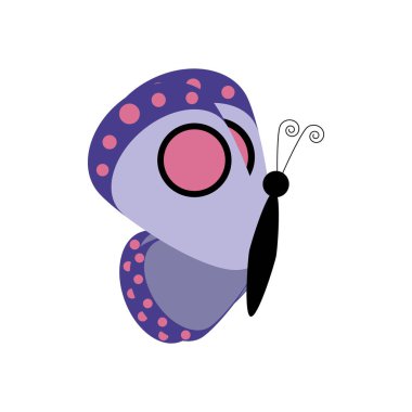 Beyaz arka plan üzerinde illüstrasyon kelebek. Vektör çizim