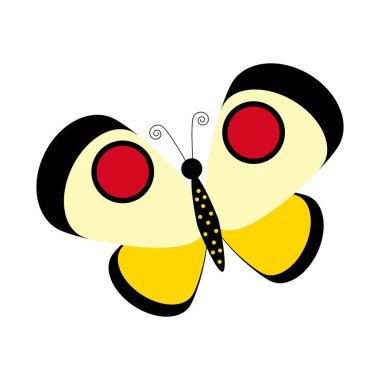 Beyaz arka plan üzerinde illüstrasyon kelebek. Vektör çizim