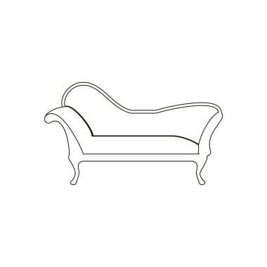 Beyaz arka plan üzerinde Chaise lounge koltuk koltuk. Vektör çizim