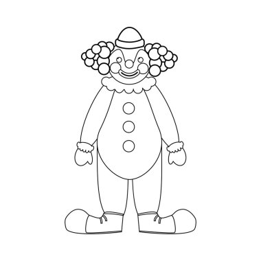 Sirk palyaço resimde beyaz arka plan üzerinde. Vektör çizim