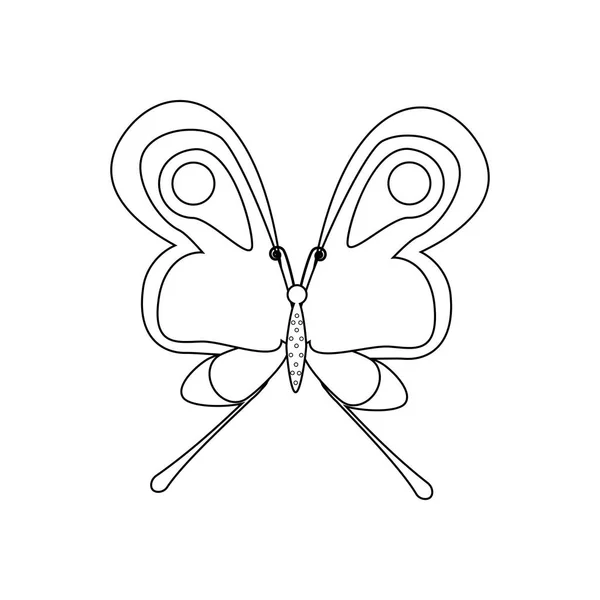 蝴蝶着色页面上的白色背景 矢量插图 — 图库矢量图片