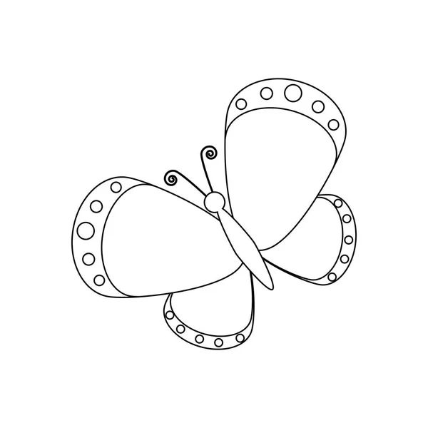 蝴蝶着色页面上的白色背景 矢量插图 — 图库矢量图片