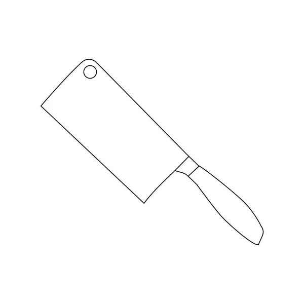 Ilustración Del Cuchillo Cleaver Sobre Fondo Blanco Ilustración Vectorial — Vector de stock