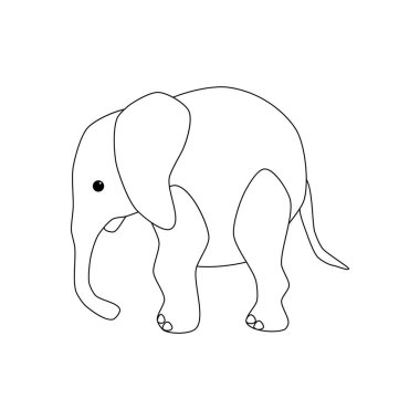 Beyaz arka plan üzerinde fil illüstrasyon. Vektör çizim
