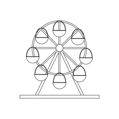 Dönme dolap resimde beyaz arka plan üzerinde. Vektör çizim