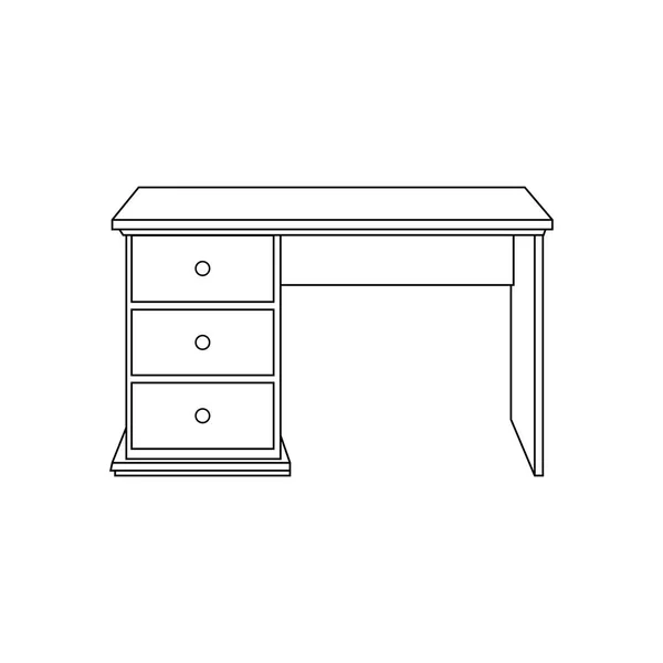 Schreibtisch Schreibtisch Auf Weißem Hintergrund Vektorillustration — Stockvektor