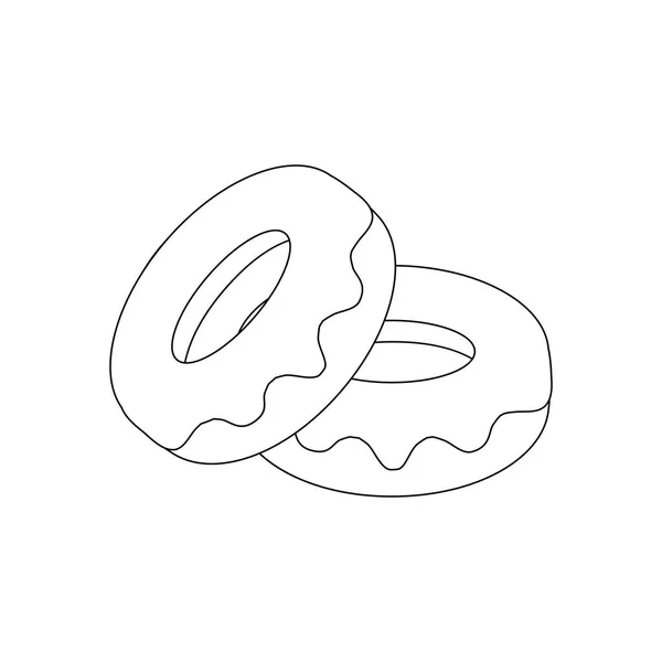 Donut Bagel Ilustração Sobre Fundo Branco Ilustração Vetorial — Vetor de Stock