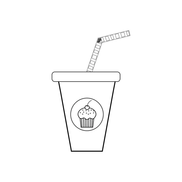 Drink Cocktail Kleurplaat Witte Achtergrond Vectorillustratie — Stockvector