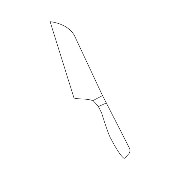 Santoku 在白色背景上的刀插图 矢量插图 — 图库矢量图片