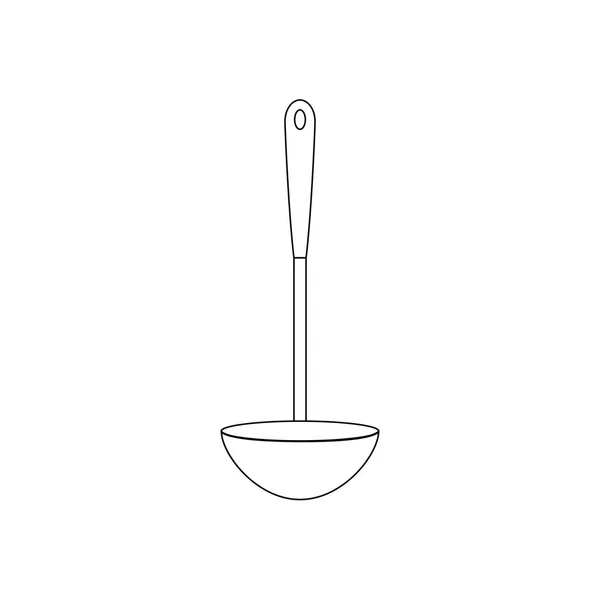 在白色的背景下供应汤匙的汤 矢量插图 — 图库矢量图片