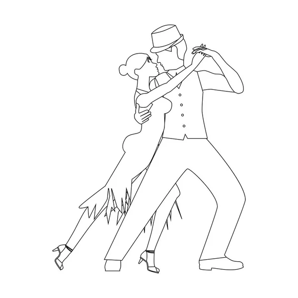 Εικονογράφηση Χορού Tango Στο Λευκό Φόντο Εικονογράφηση Διάνυσμα — Διανυσματικό Αρχείο