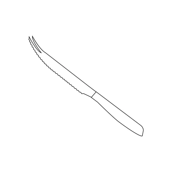 Tomat Kniv Illustration Den Vita Bakgrunden Vektorillustration — Stock vektor