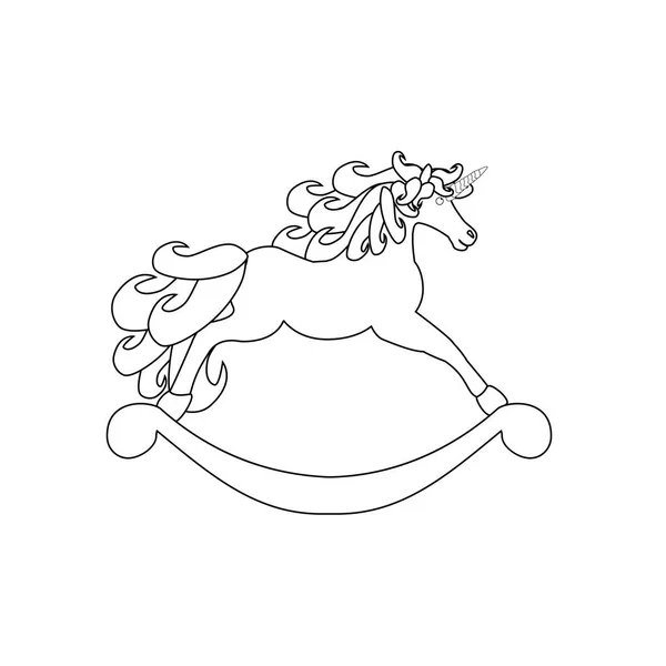 Illustration Cheval Licorne Sur Fond Blanc Illustration Vectorielle — Image vectorielle