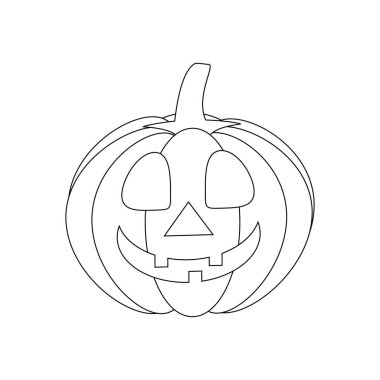 Jack-o-fener kabak Cadılar Bayramı beyaz arka plan üzerinde. Vektör çizim